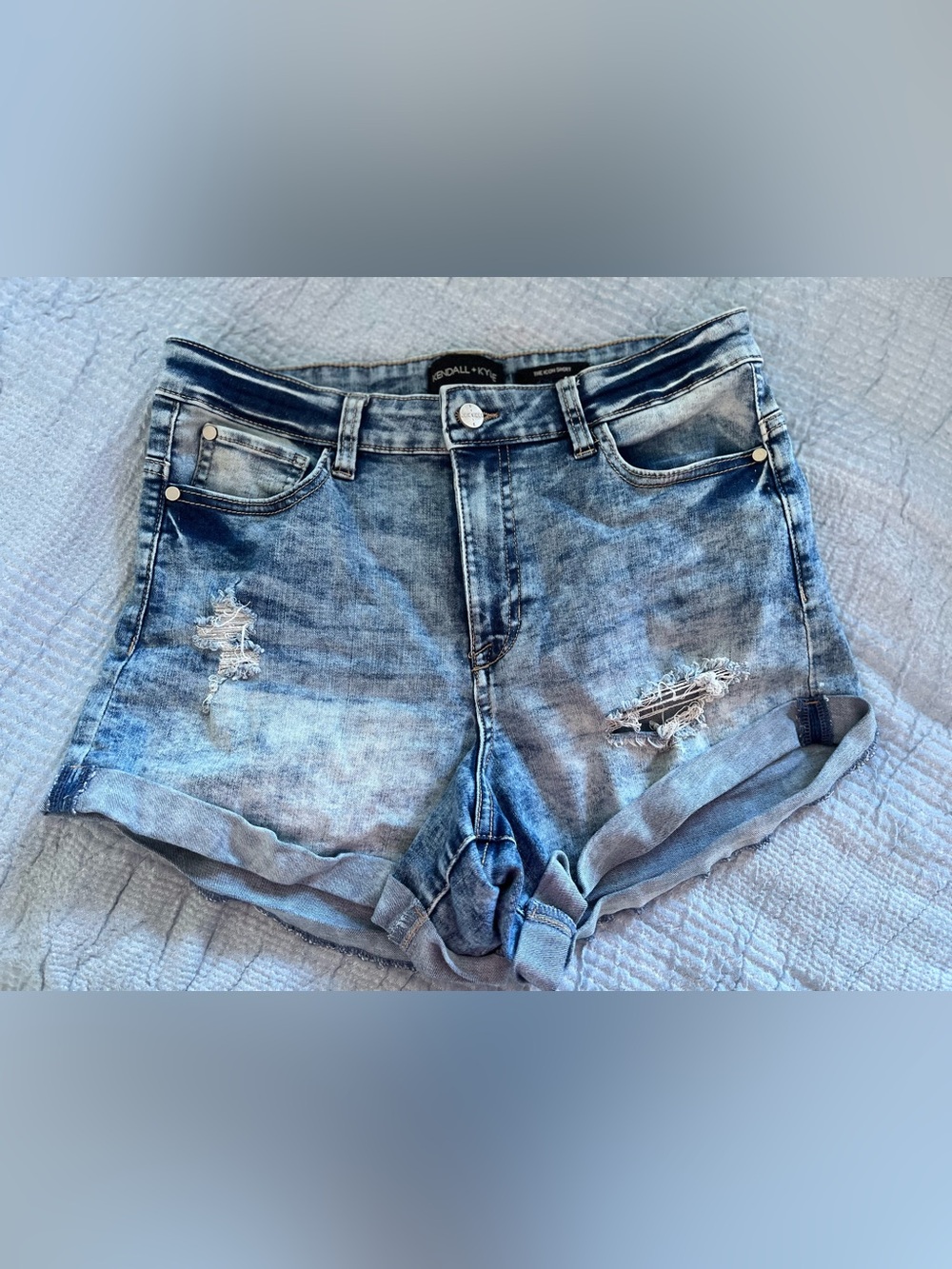 Kendall & Kylie Women's Distressed Denim Shorts